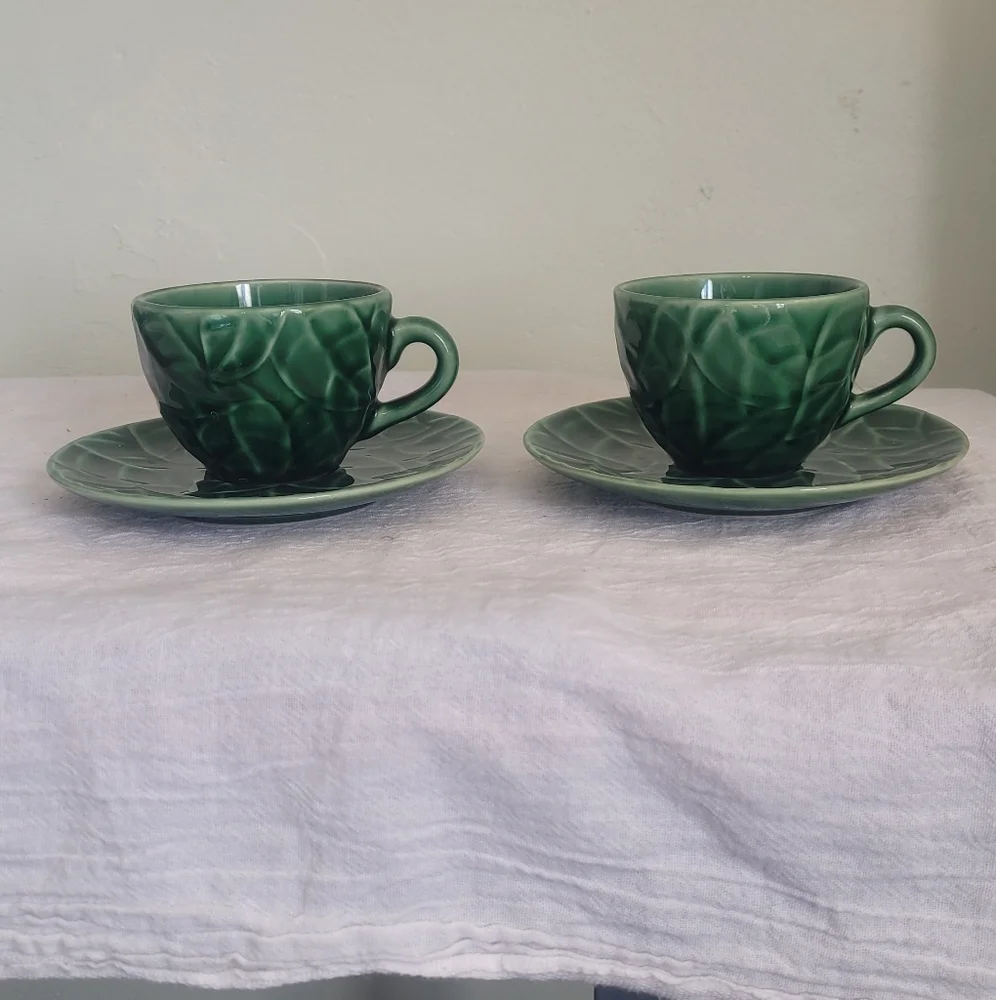 Jade Leaf Teacup and Saucer set
